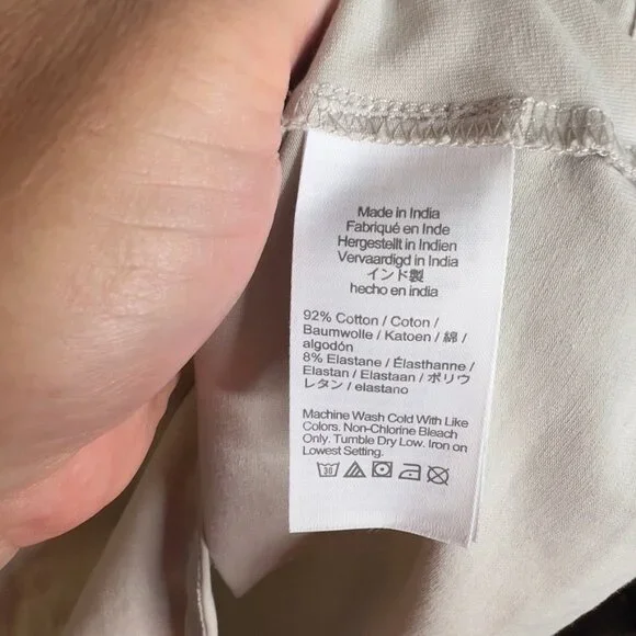 J.Crew $45 Cap-sleeve stretch cotton-blend squareneck tank top Stone Sz M CG020 - Picture 4 of 5